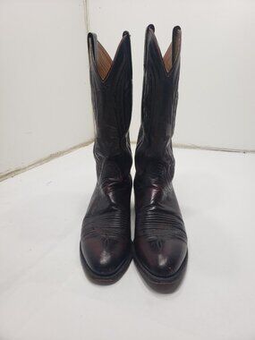 Lucchese 2000 Men’s T3012R4 Black Cherry Kangaroo Leather Cowboy Boots 9.5B